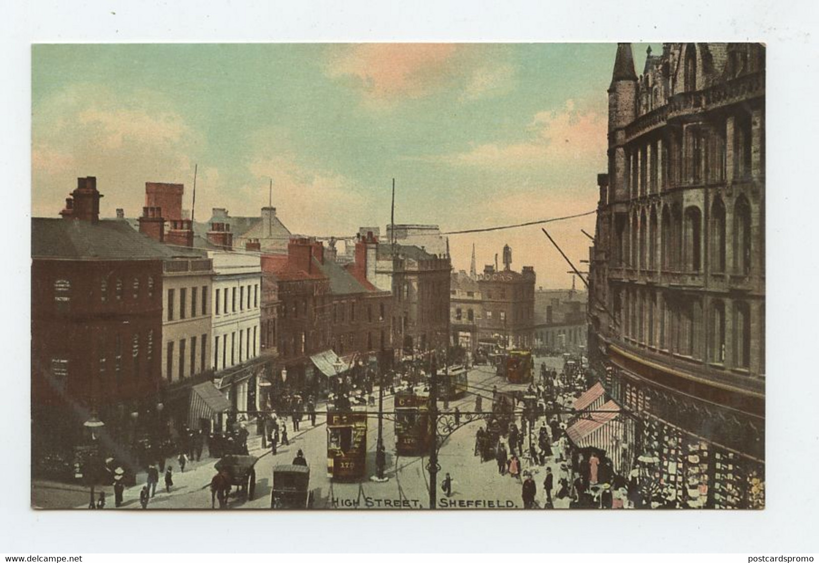 SHEFFIELD, High Street, Trams   ( 2 Scans ) - Sheffield