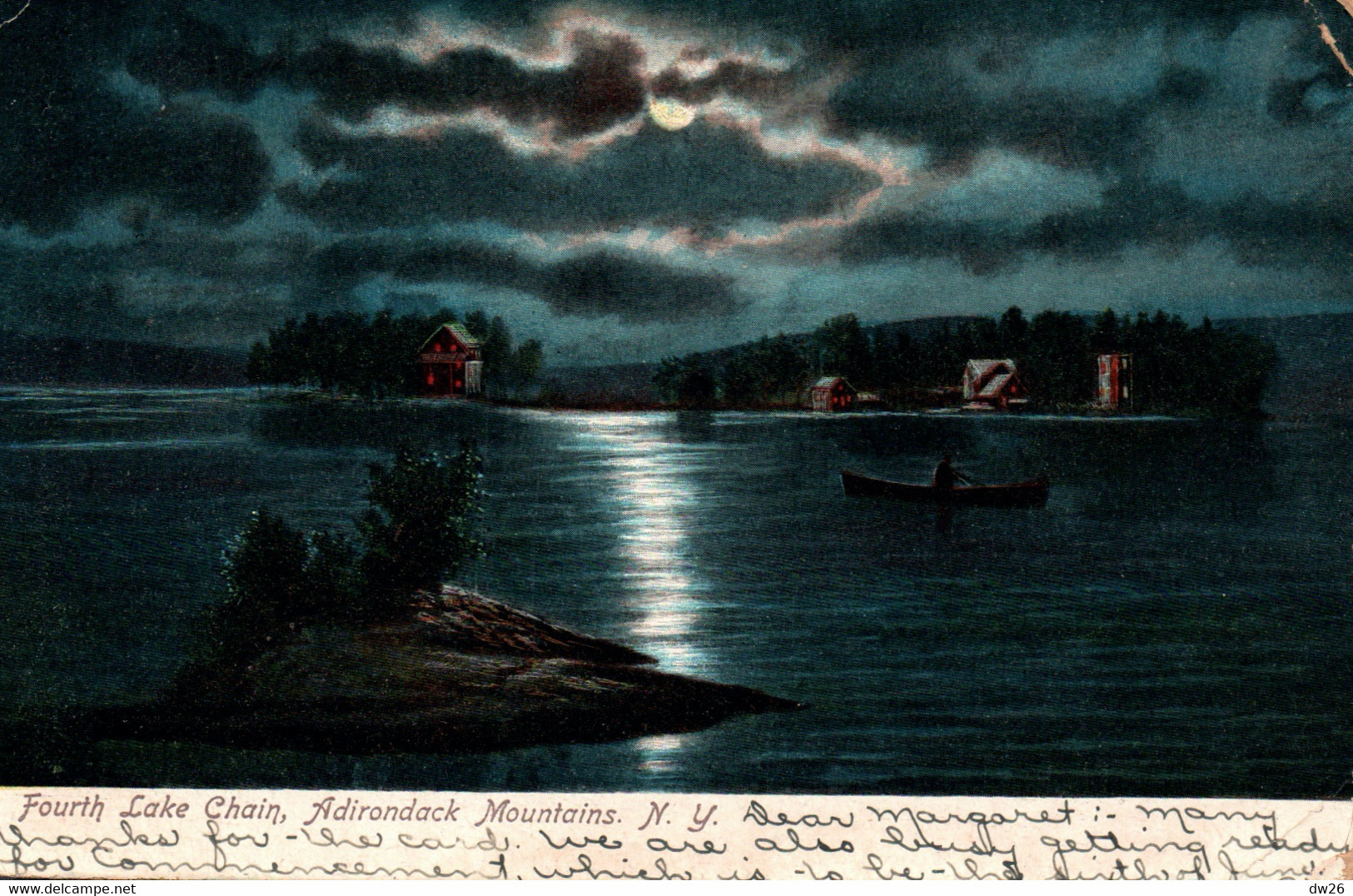 Fourth Lake Chain, Adirondack Mountains - New York NY - Illustrated Postal Card Co. N° 8 - Adirondack