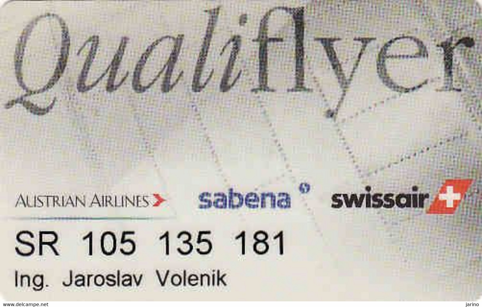 Slovakia, Qualiflyer Partner Austrian Airlines, Sabena, Swissair, Magnetique Card - Carte D'imbarco