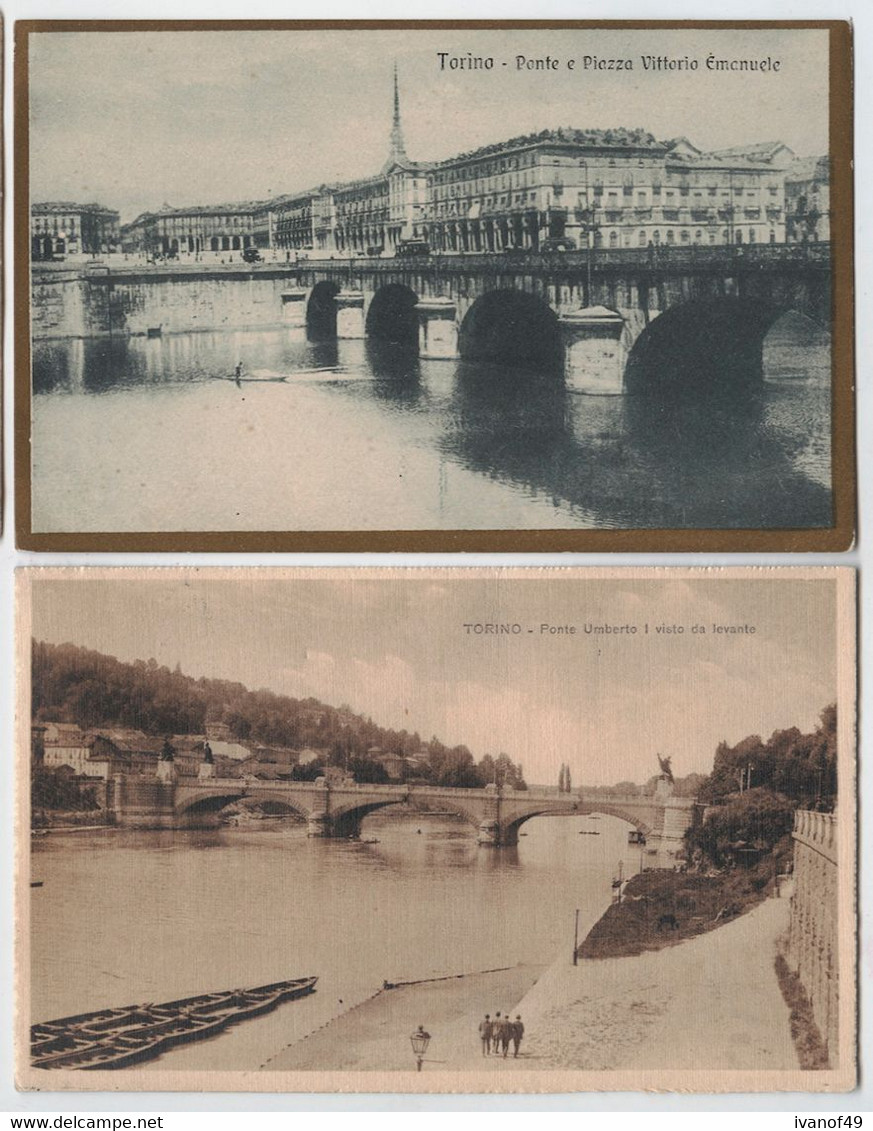 2 CPA - TORINO - Ponte Umberto - Ponte E Piazza Vittorio Emanuele - Bruggen