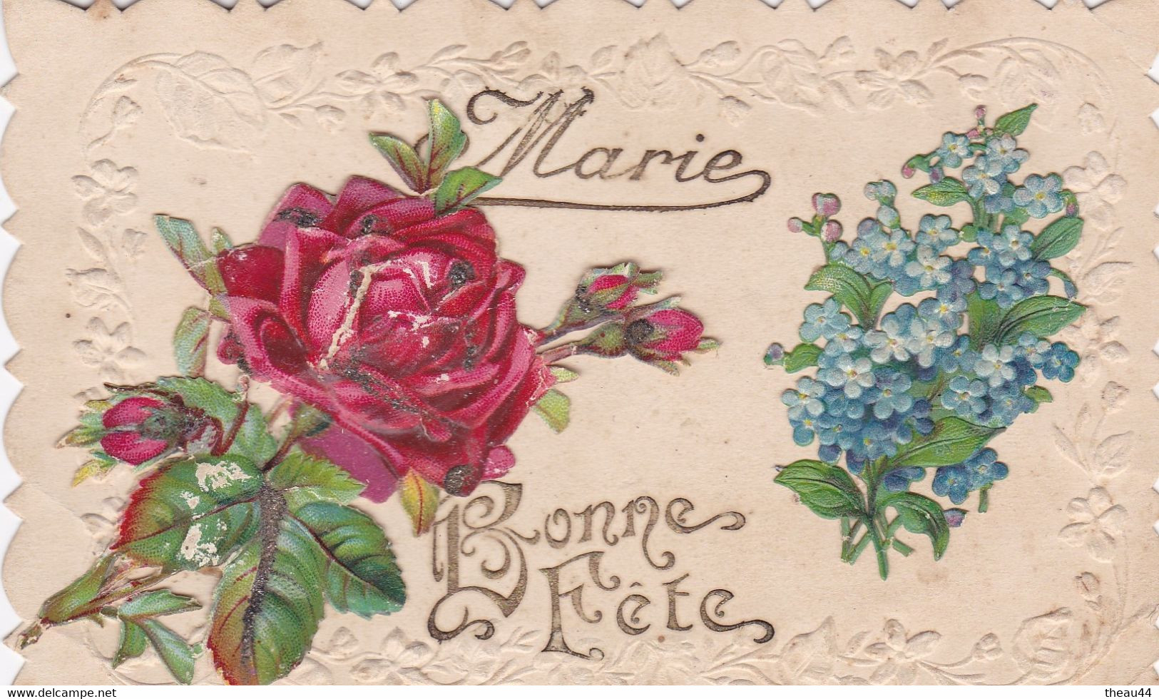 ¤¤  - Carte Fantaisie à Système  - Découpis    -  Prénom  " MARIE "    -  Fleurs   -  ¤¤ - Prénoms