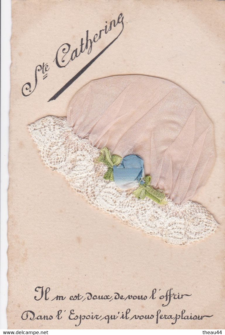 ¤¤  - Carte Fantaisie à Système  -  Bonnet De " SAINTE-CATHERINE "  -  Dentelle   -  ¤¤ - Prénoms