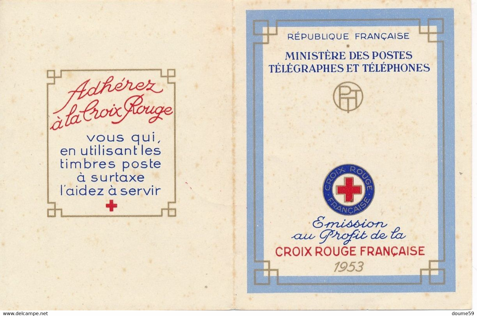 DZ-58: FRANCE: Lot Avec Carnet Croix Rouge**  De 1953 (obl 1er Jour ) - Croce Rossa