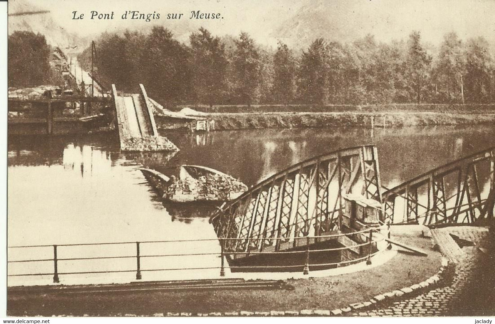 LE PONT D' ENGIS SUR MEUSE. (2 Scans) - Engis