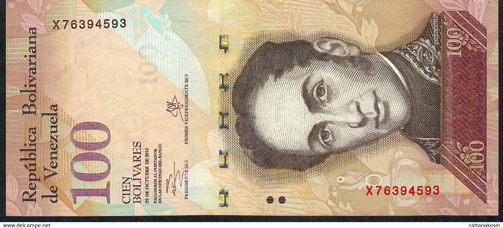 VENEZUELA P93g 100 BOLIVARES  28.10.2013 #X       XF NO P.h. - Venezuela