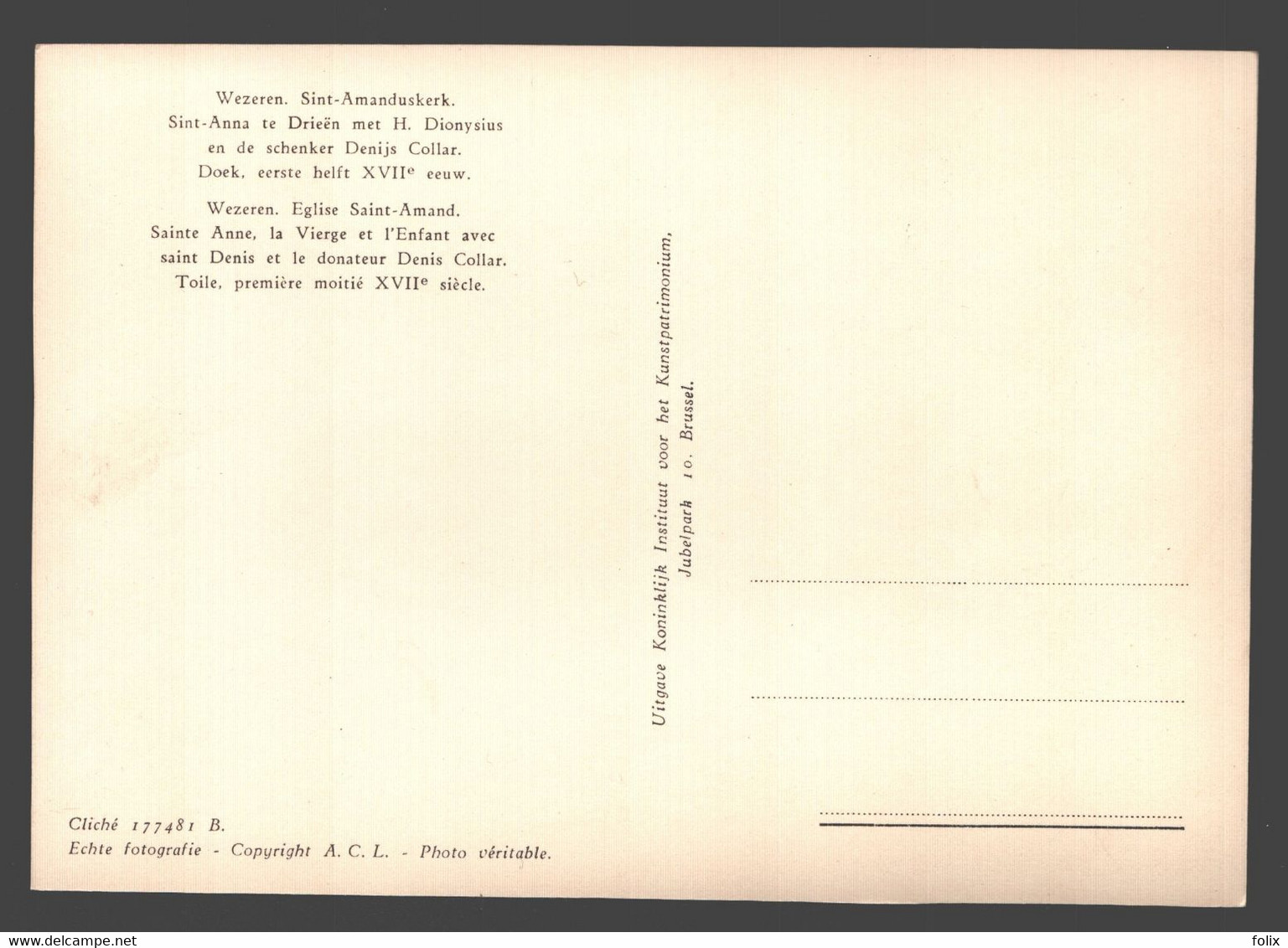 Wezeren - Sint-Amanduskerk - Sint-Anna Te Drieën Met H. Dionysus En De Schenker Denijs Collar - Landen