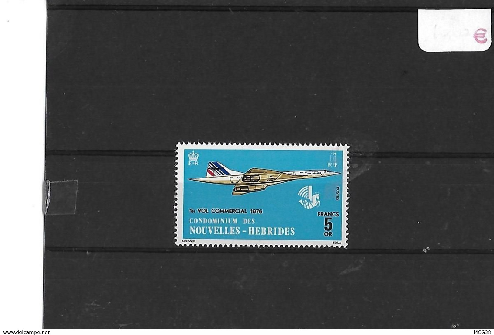 NOUVELLES  HEBRIDES - TIMBRE  NEUF  SANS   CHARNIERE -   N° 424  -  1er  VOL  COMMERCIAL  1976 - Brieven En Documenten