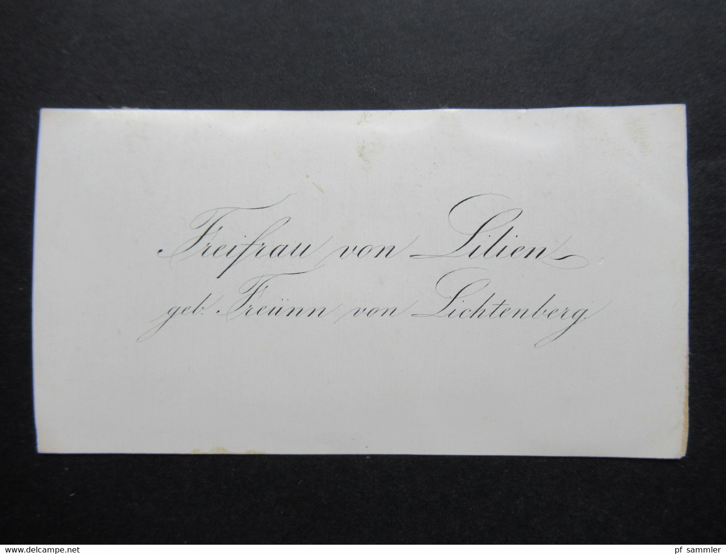 Levante Alte Visitenkarten Um 1860 Le Baron De Lichtenberg Consul De Prusse A Ragusa / La Baronne Freifrau Von Lilien - Tarjetas De Visita