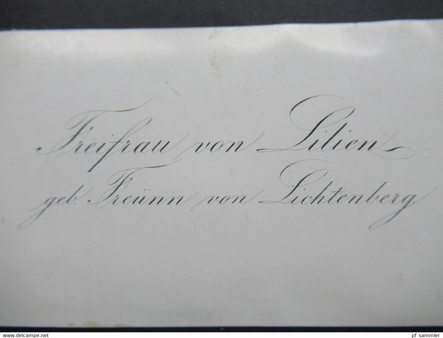 Levante Alte Visitenkarten Um 1860 Le Baron De Lichtenberg Consul De Prusse A Ragusa / La Baronne Freifrau Von Lilien - Cartoncini Da Visita