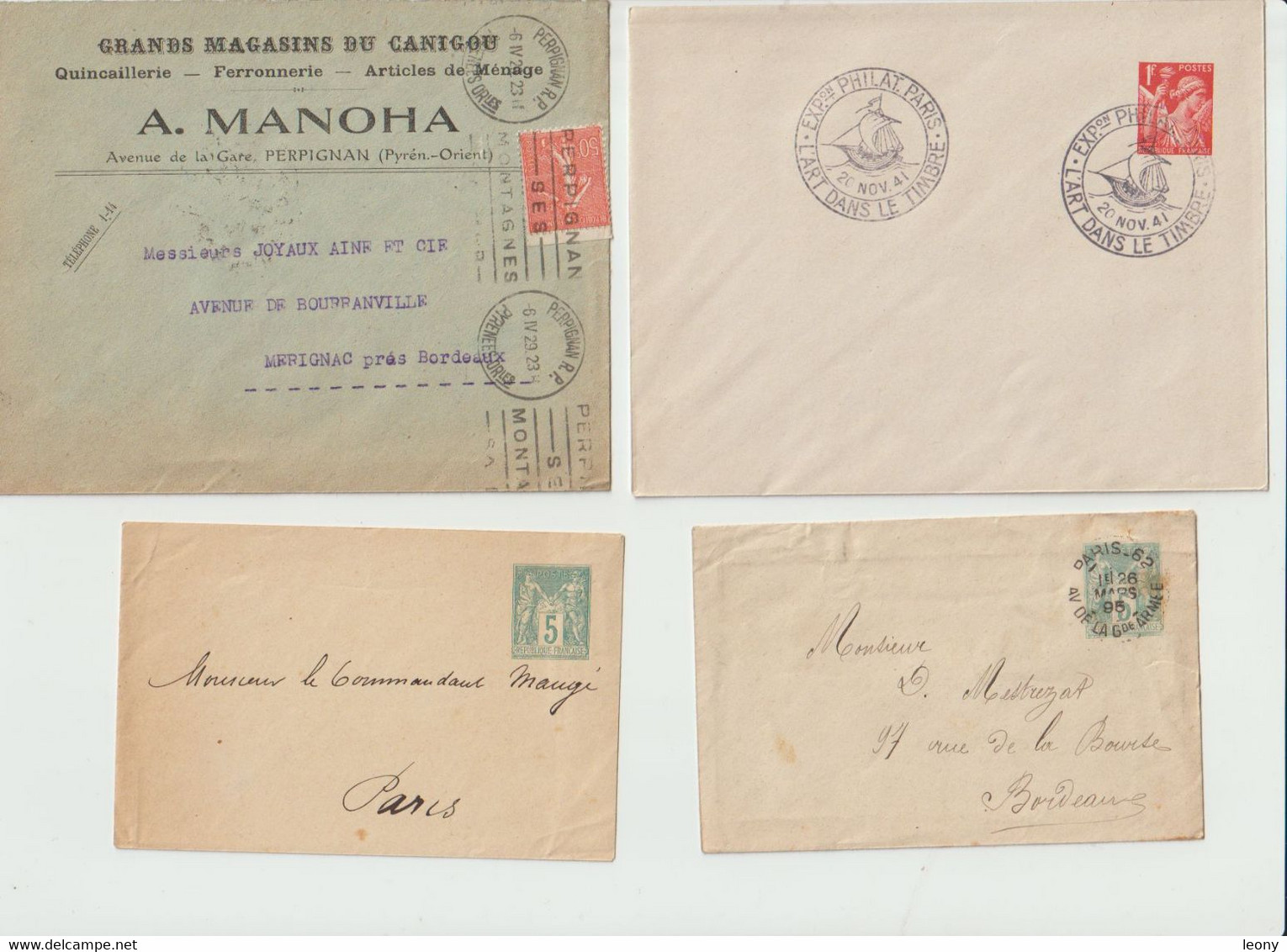 ENVELOPPES  -ENTIERS POSTAUX - CARTES  POSTALES  De FRANCE -  1895 - 1886- 1908--1907-1900... - Buste Ristampe (ante 1955)