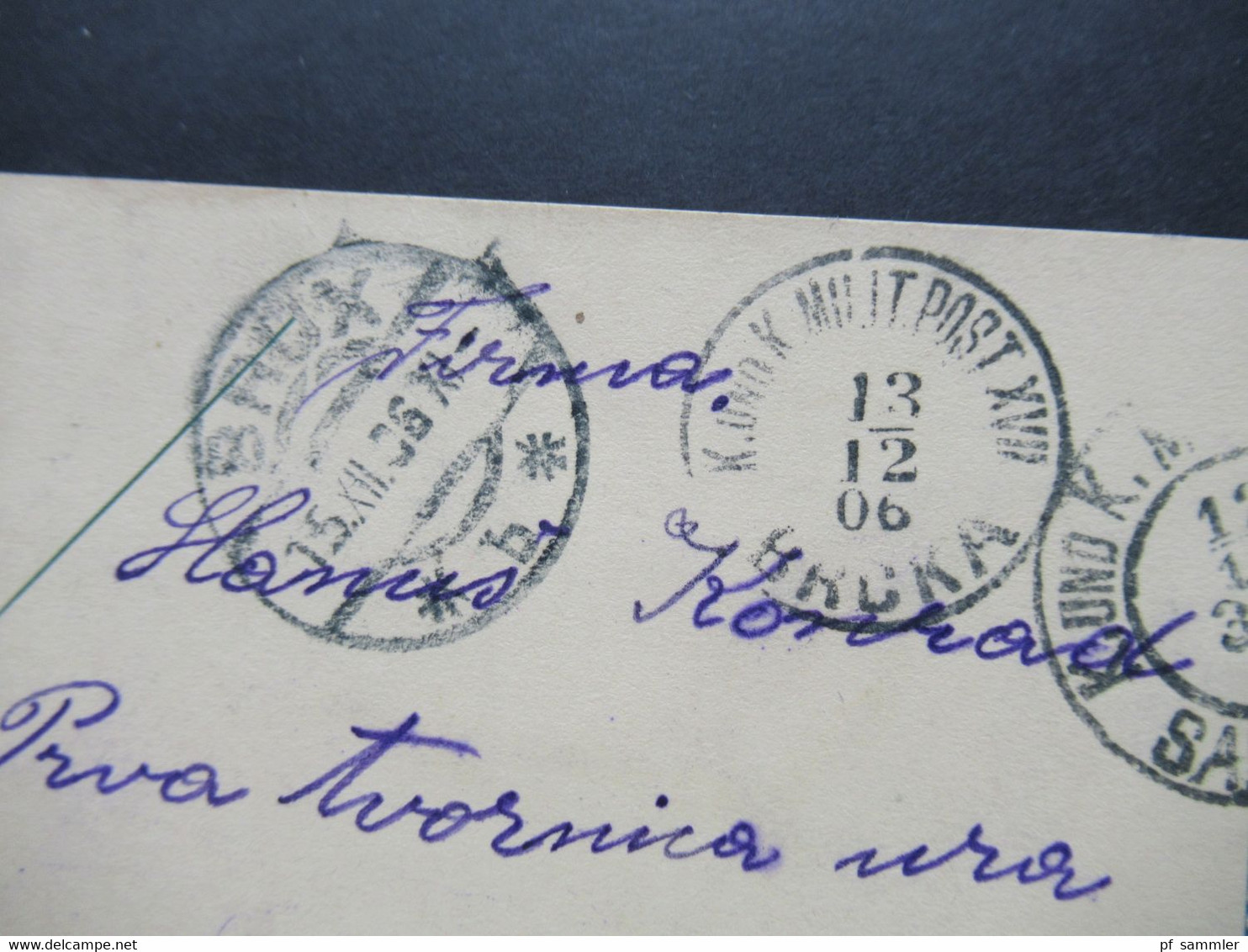 Österreich / Bosnien 1906 Stempel KuK Milit. Post Brcka Und Sarajevo Nach Brüx In Tschechien Früher Most - Bosnien-Herzegowina