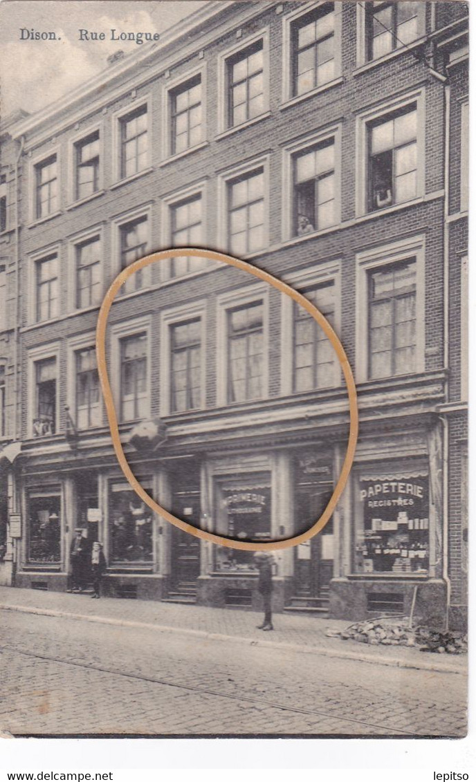 DISON  "Rue Longue Nr 80 Papeterie Imprimerie BRACH -JUNKER "  écrite  1913 Très Bon état     ! Voir Scans - Dison