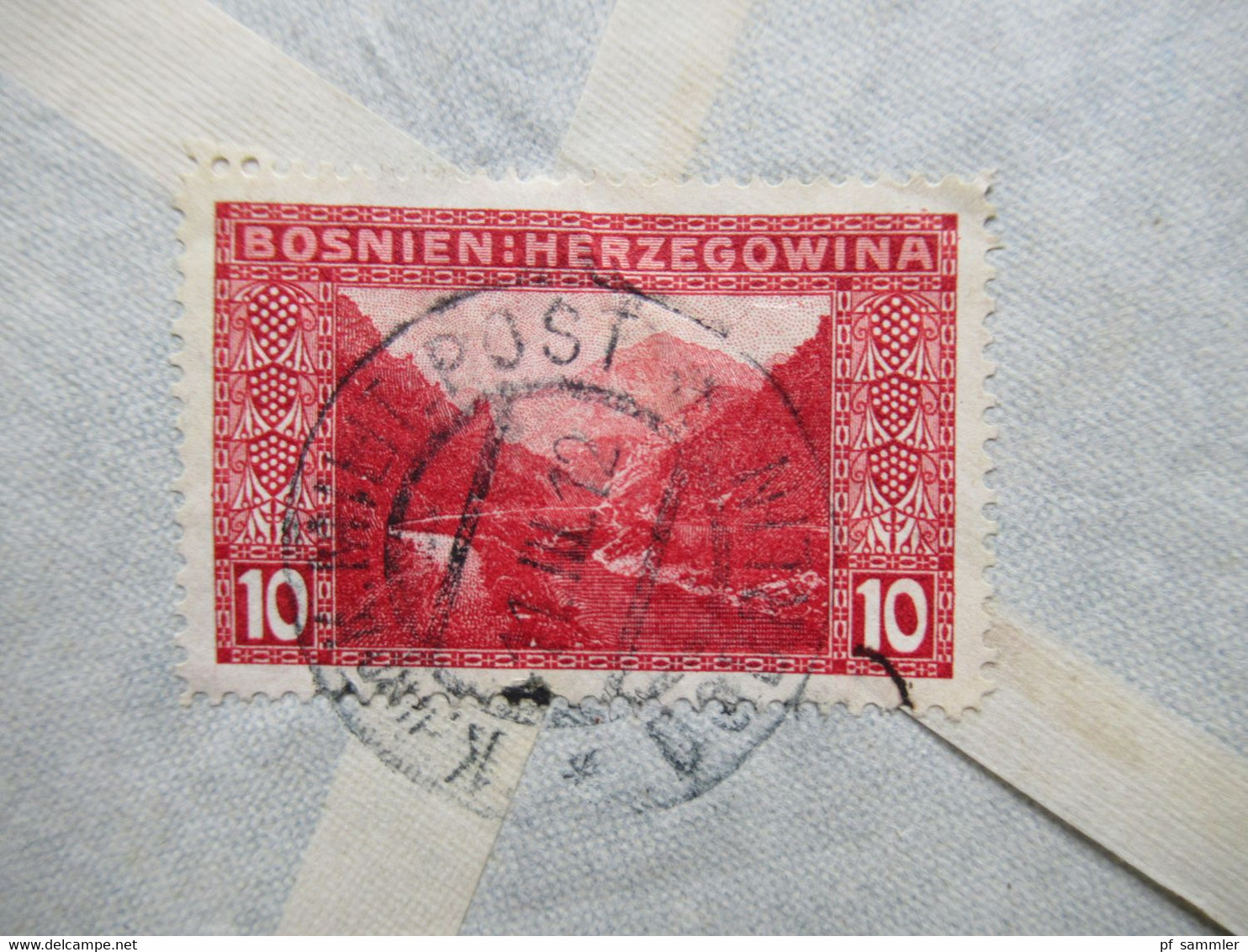 Österreich / Bosnien 1912 Nr. 34 EF Umschlag Bosnische Forstindustrie AG Otto Steinbeis Doberlin (Bosnien) nach Pecs