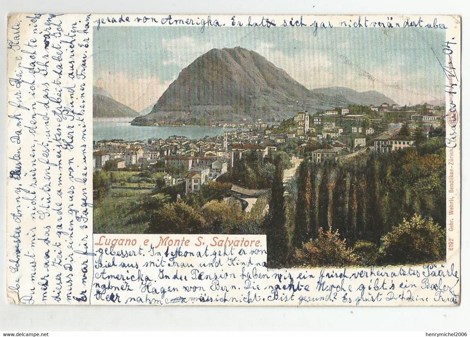 Suisse Tessin Ti Ticino Lugano E Monte Salvatore Cachet St Gallen 1904 - Lugano