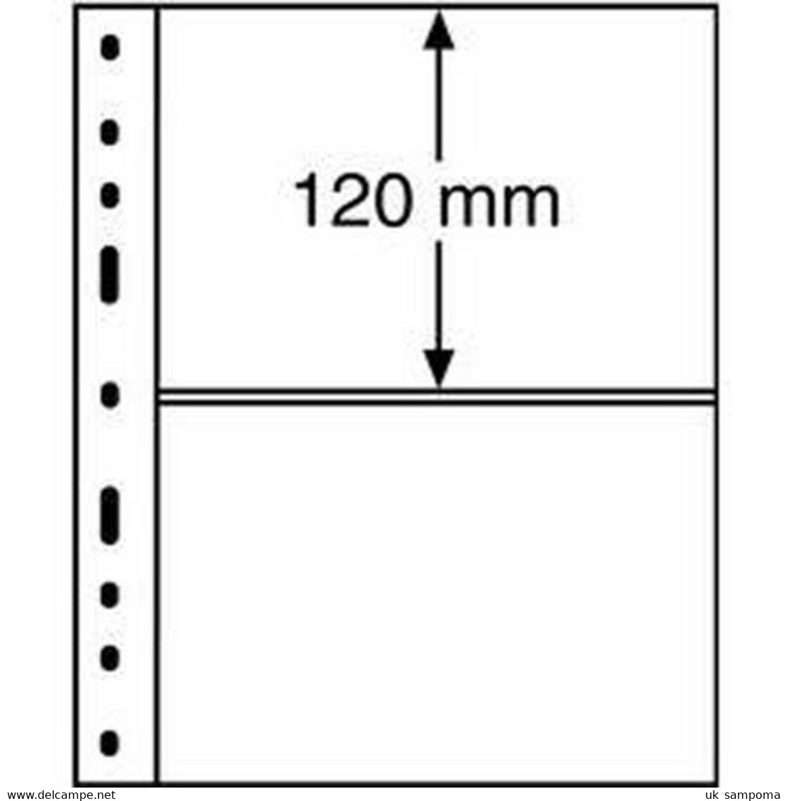 Plastic Pockets OPTIMA, 2-way Division, Black - Sobres Transparentes