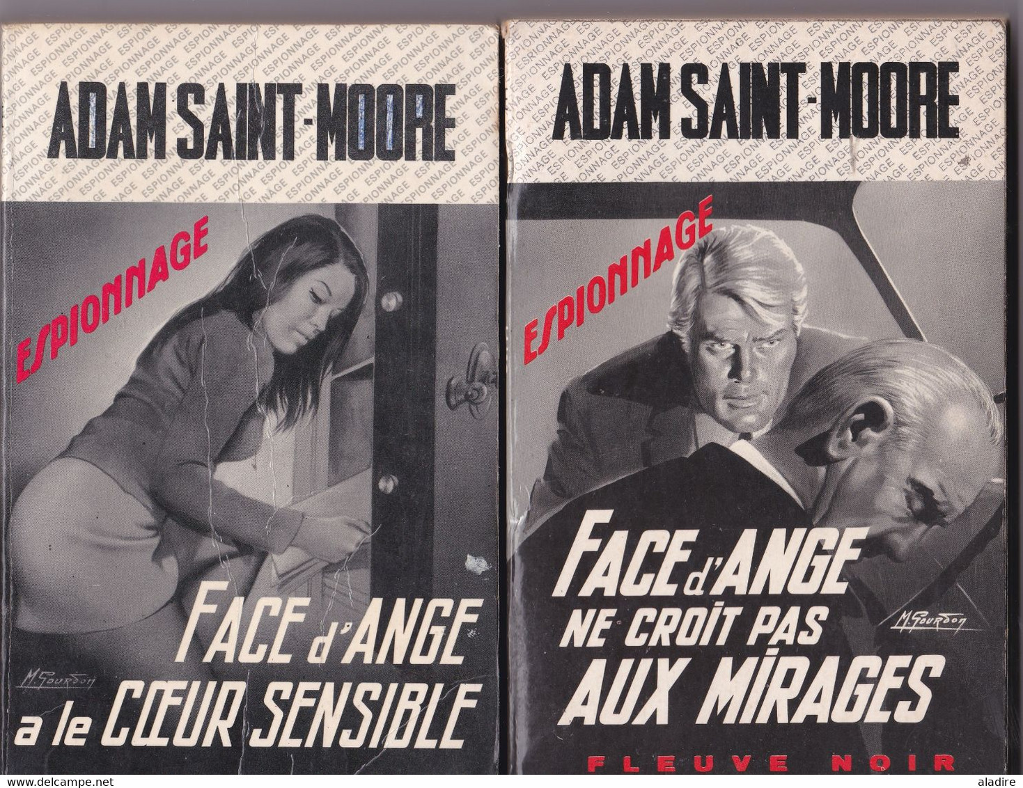 ADAM SAINT MOORE - Lot de 22 romans de cet auteur de romans policiers Fleuve Noir - 1926 - 2016