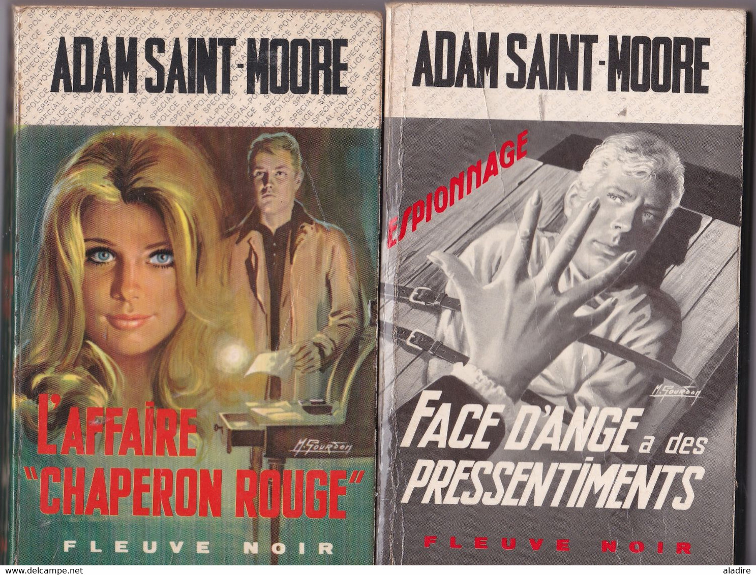 ADAM SAINT MOORE - Lot de 22 romans de cet auteur de romans policiers Fleuve Noir - 1926 - 2016