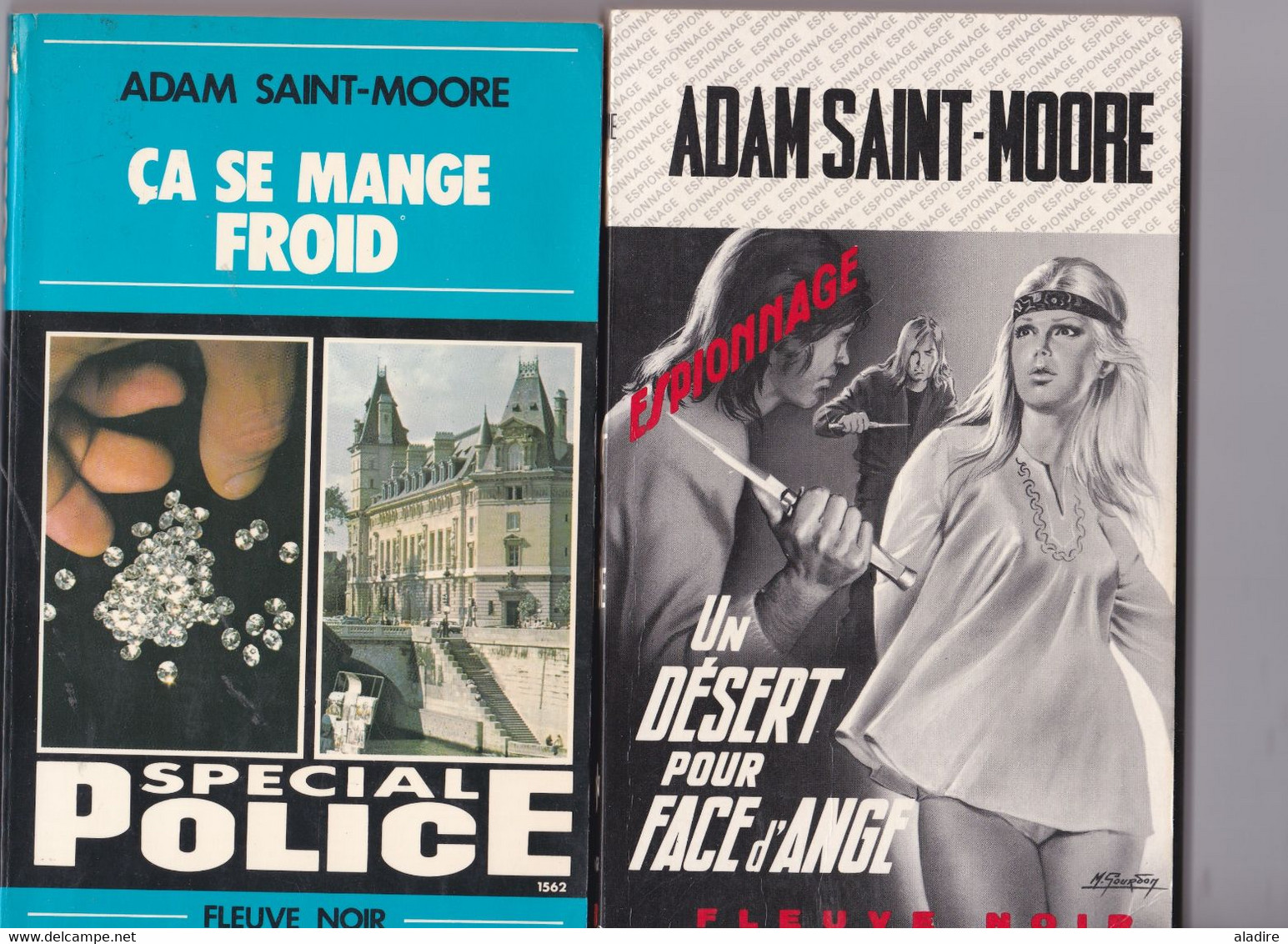 ADAM SAINT MOORE - Lot de 22 romans de cet auteur de romans policiers Fleuve Noir - 1926 - 2016