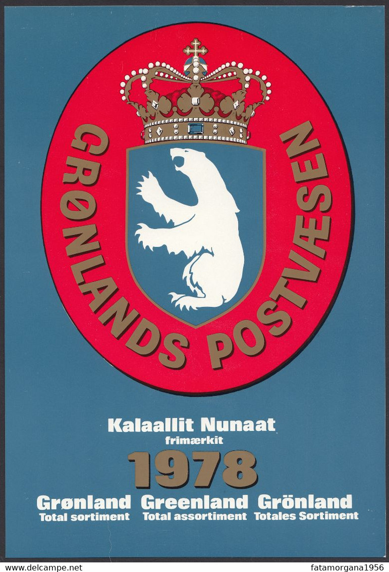 GROENLANDIA - Assortimento Completo Dell'anno 1978 Composto Da 7 Valori: Yvert 93/99 Più Due Erinnofili - Carnets