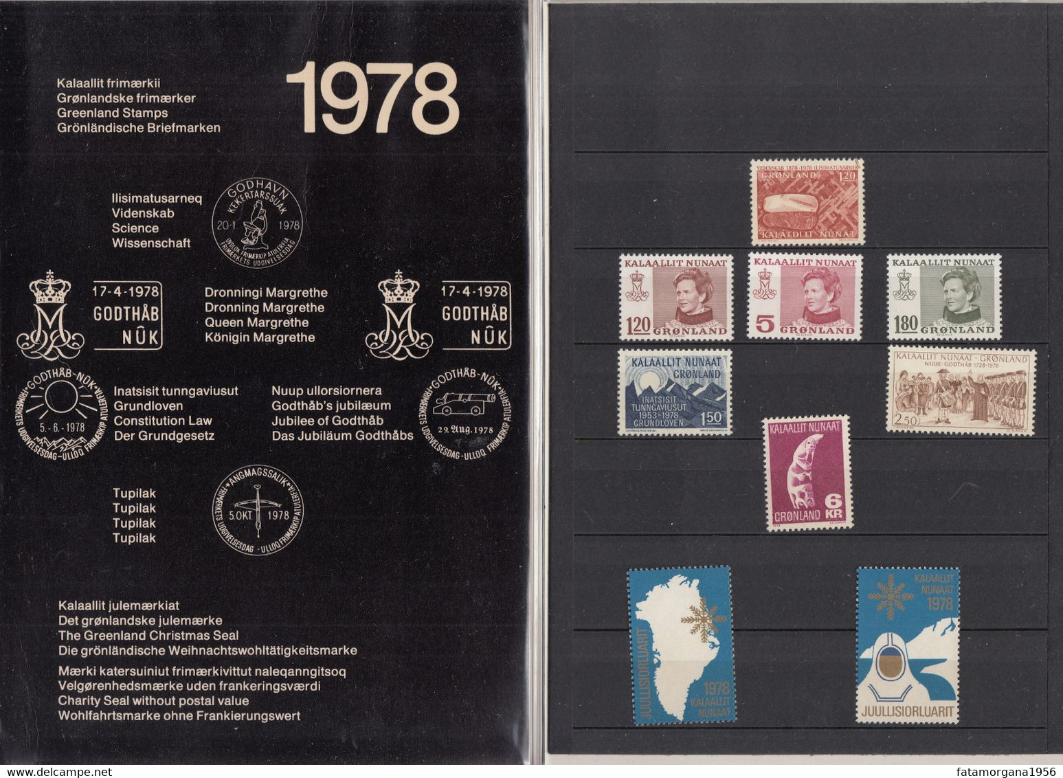 GROENLANDIA - Assortimento Completo Dell'anno 1978 Composto Da 7 Valori: Yvert 93/99 Più Due Erinnofili - Carnets