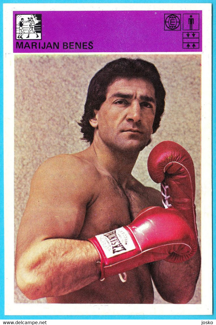 MARIJAN BENES - Yugoslavian Vintage Trading Card Svijet Sporta 1980's * Boxing Boxe Boxeo Boxen Pugilato Boksen - Trading Cards