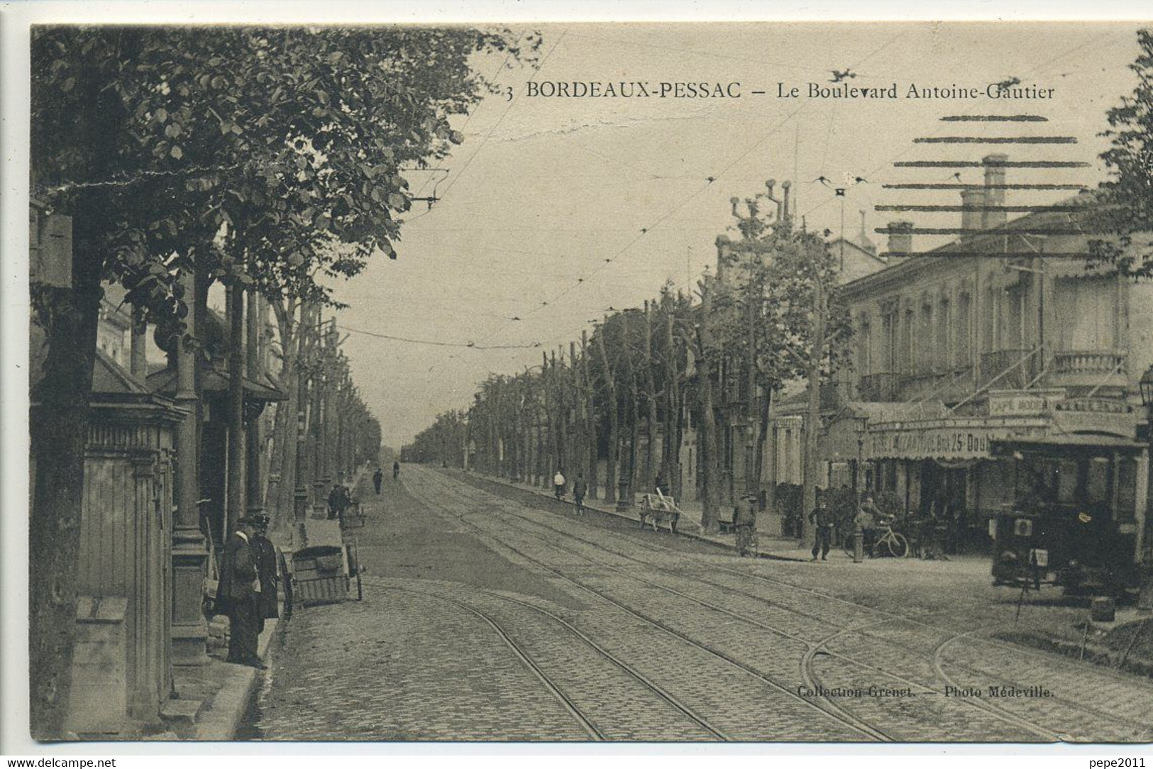 CPA 33 BORDEAUX - PESSAC Le Boulevard Antoine GAUTIER - Café - Peu Commune - Pessac