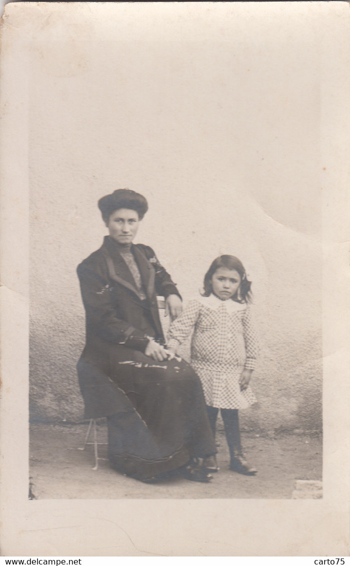 Carte-Photo - Portrait D'une Mère Et Sa Fillette - Boismé 79 - L'enfant Mme Doris Née Paynot - Fotografie