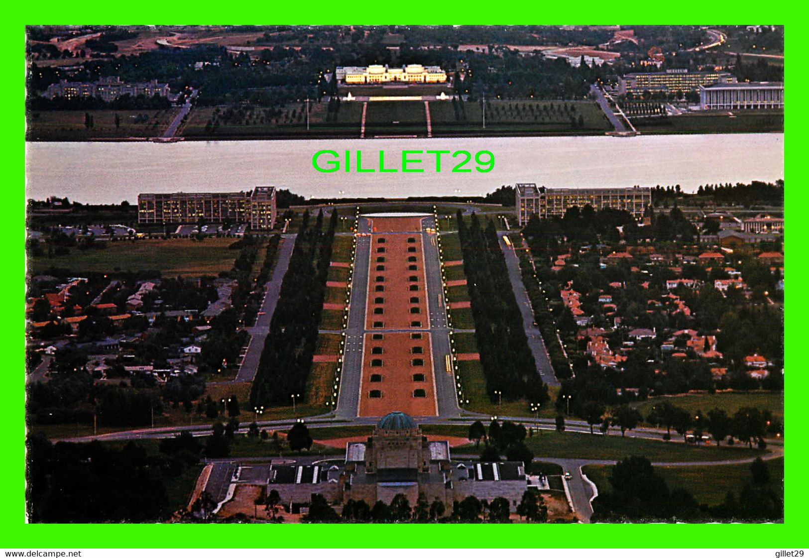 CANBERRA, A.C.T. - AUSTRALIAN WAR MEMORIAL AND PARLIAMENT HOUSE VIEWED IN THE EVENING - SANDSCENE INTERNATIONAL - - Canberra (ACT)