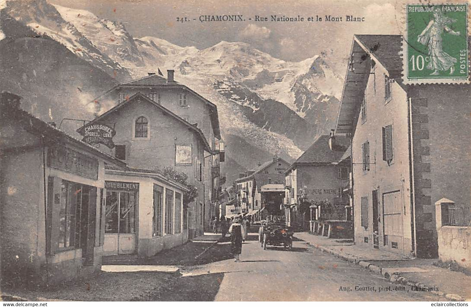 Chamonix         74           Rue Nationale Et Le Mont Blanc . Commerces         N° 241     (voir Scan) - Chamonix-Mont-Blanc