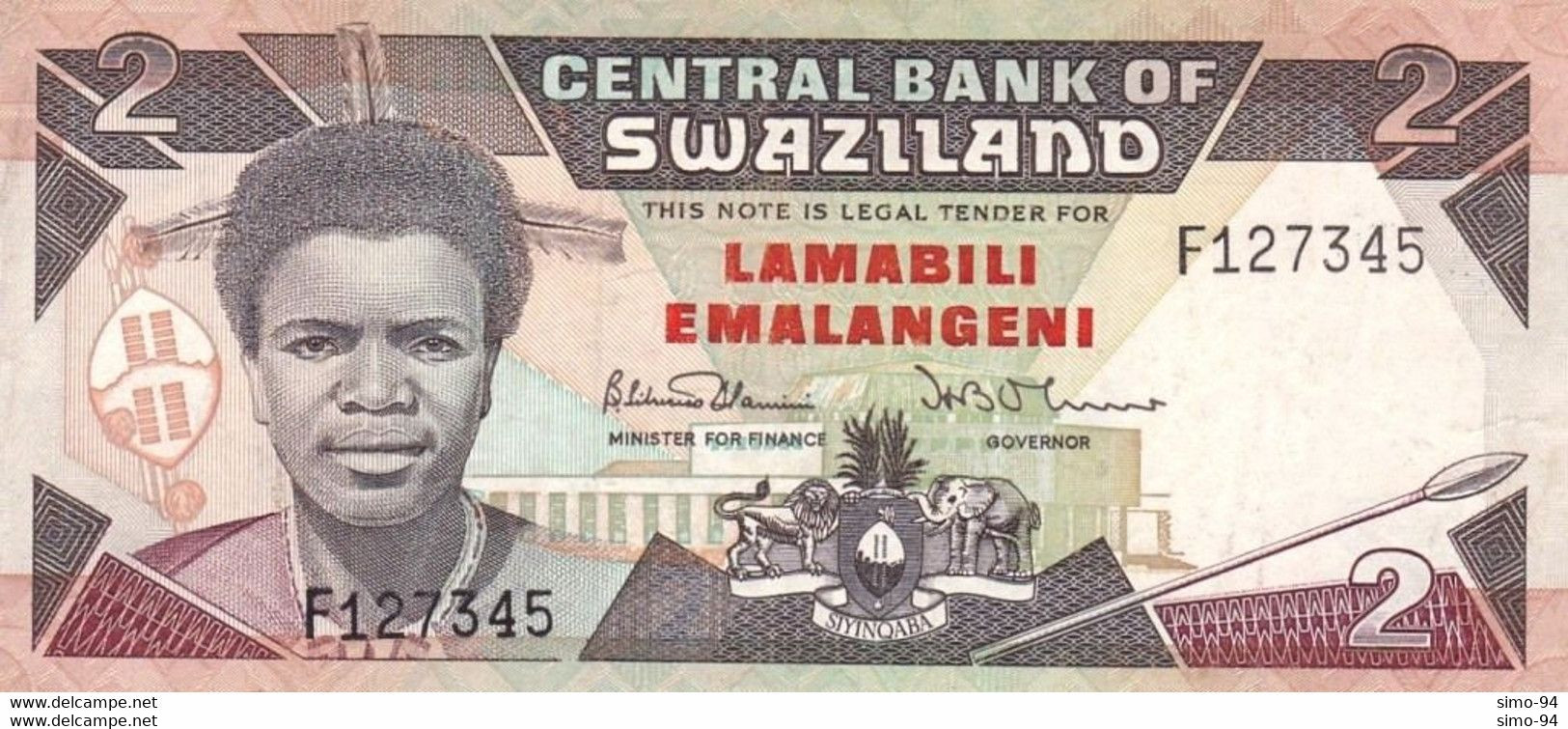 Swaziland P.13 2 Emalageni 1987 Au - Swaziland