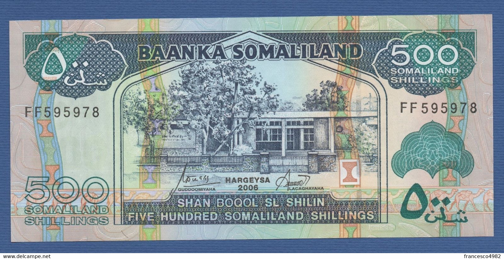 SOMALILAND  - P.6f – 500 SHILIN 2006 - UNC  -  Prefix FF - Otros – Africa