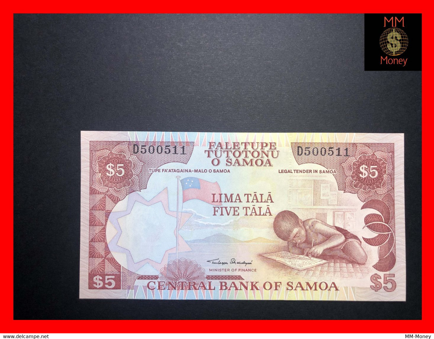 SAMOA 5 Tala 2002 P. 33 A  With Solid Sec. Thread And 1 Signature  UNC - Samoa