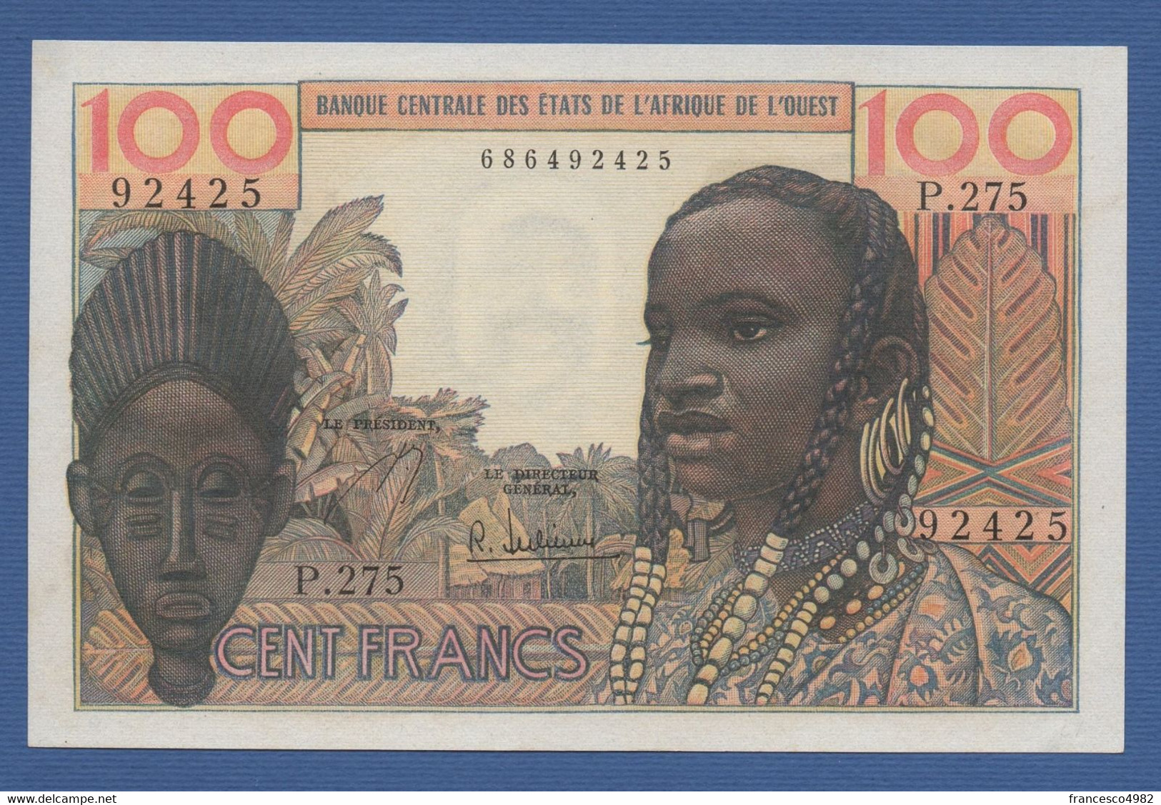 WEST AFRICAN STATES - P.2b – 100 Francs ND (1962) - AUNC-  - Serie P.275 - West-Afrikaanse Staten