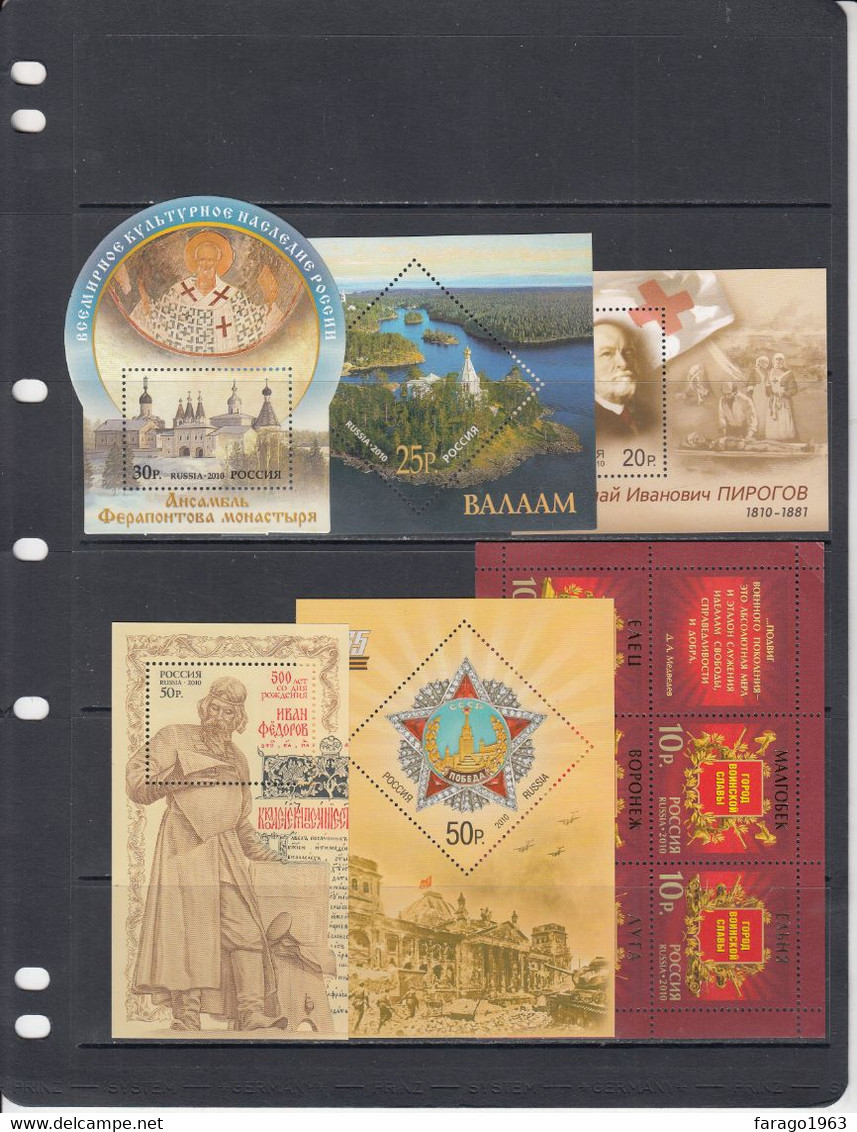 2010 Russia Collection Of 35 Stamps + 12 Souvenir Sheets  MNH - Annate Complete