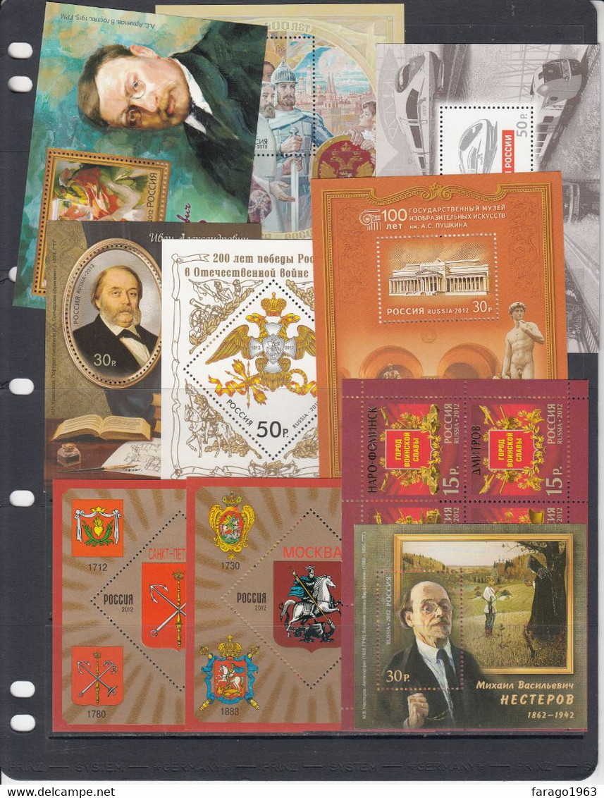 2012 Russia Collection Of 45 Stamps + 10 Souvenir Sheets  MNH - Annate Complete