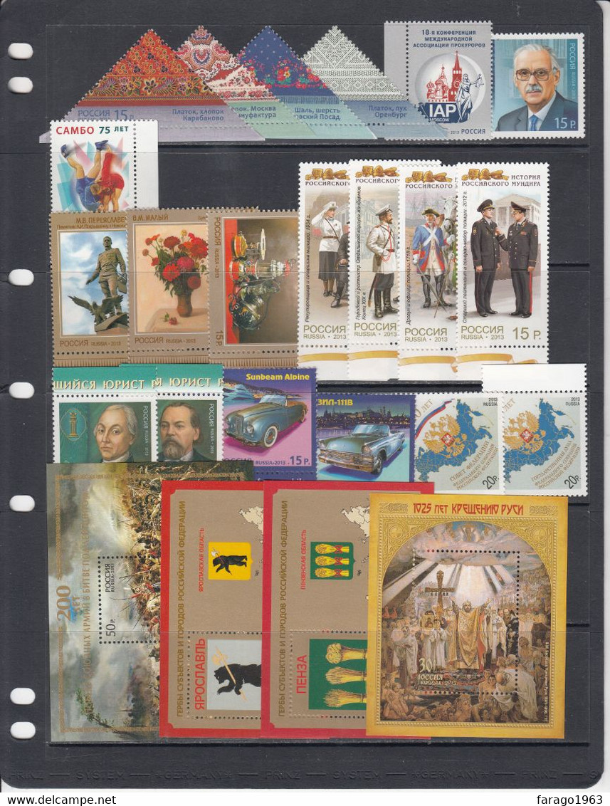 2013 Russia Collection Of 54 Stamps + 15 Souvenir Sheets  MNH - Annate Complete