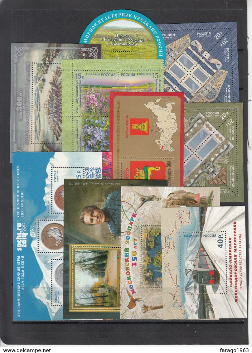 2014 Russia Almost Complete Collection Of 76 Stamps + 19 Souvenir Sheets  MNH - Années Complètes