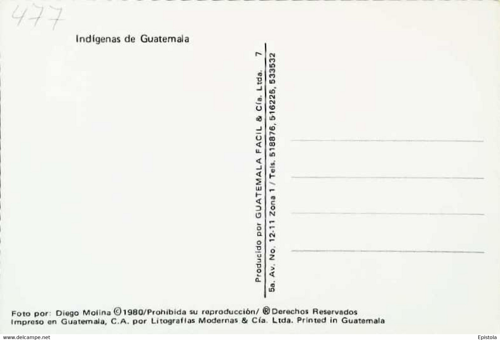 ►CPSM Guatemala Indigenas 1980 - Guatemala