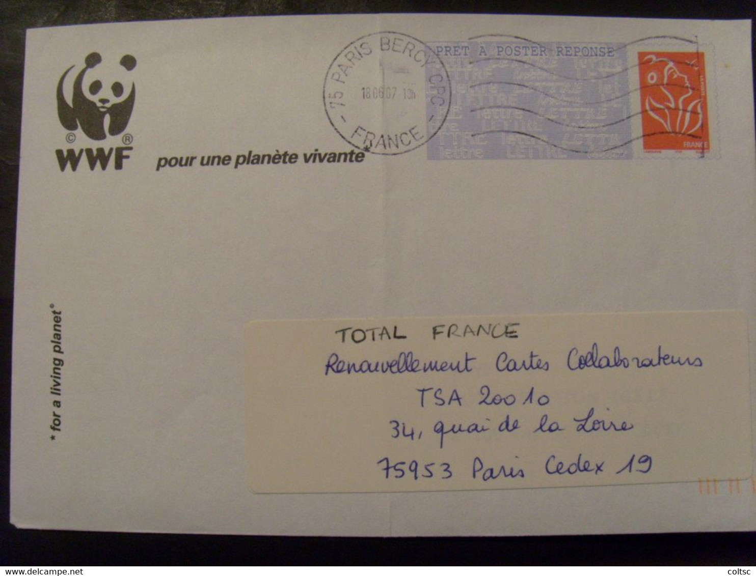 18534- PAP Réponse Luquet, WWF, Agr. 06P069, Obl. Détourné De Son Usage D'origine, Non Taxé, Thème Panda - PAP: Antwort/Lamouche