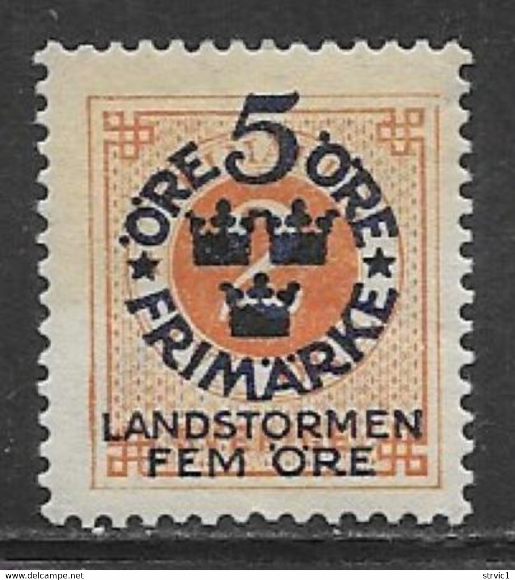 Sweden Scott # B1 Mint Hinged Numeral Stamp Surcharged, 1916 - Nuovi