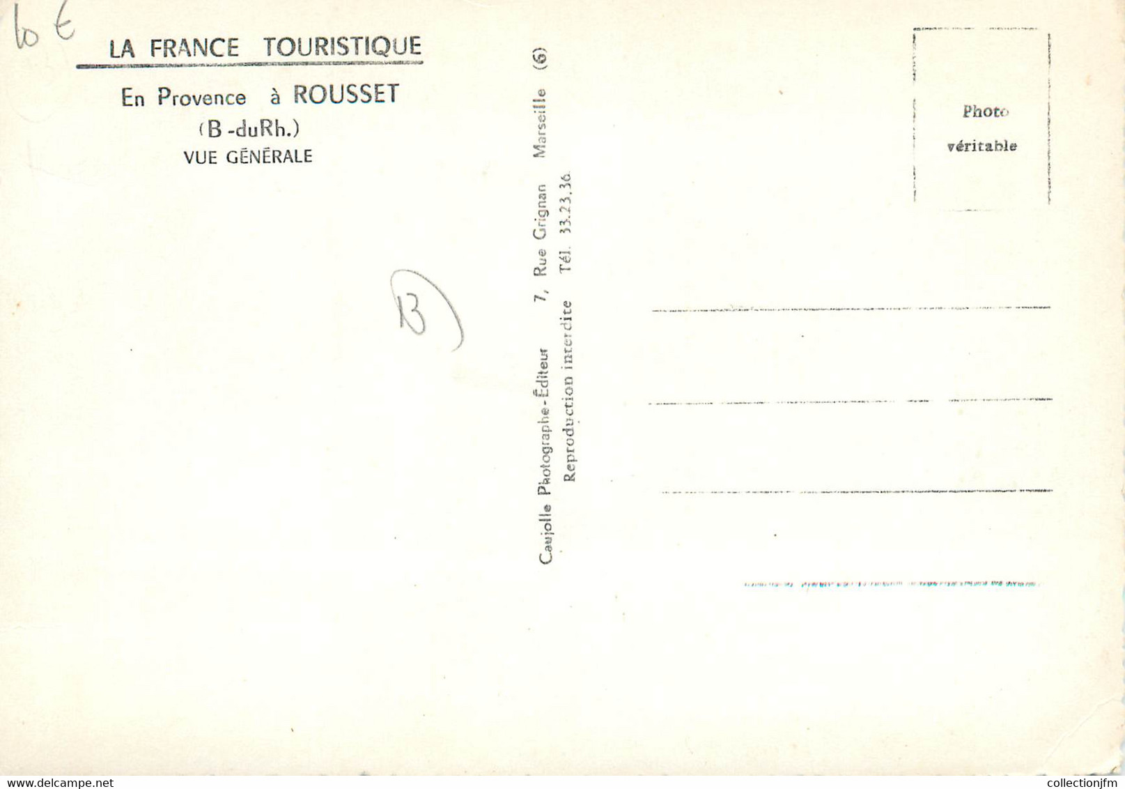 / CPSM FRANCE 13 "Rousset, Vue Générale" - Rousset