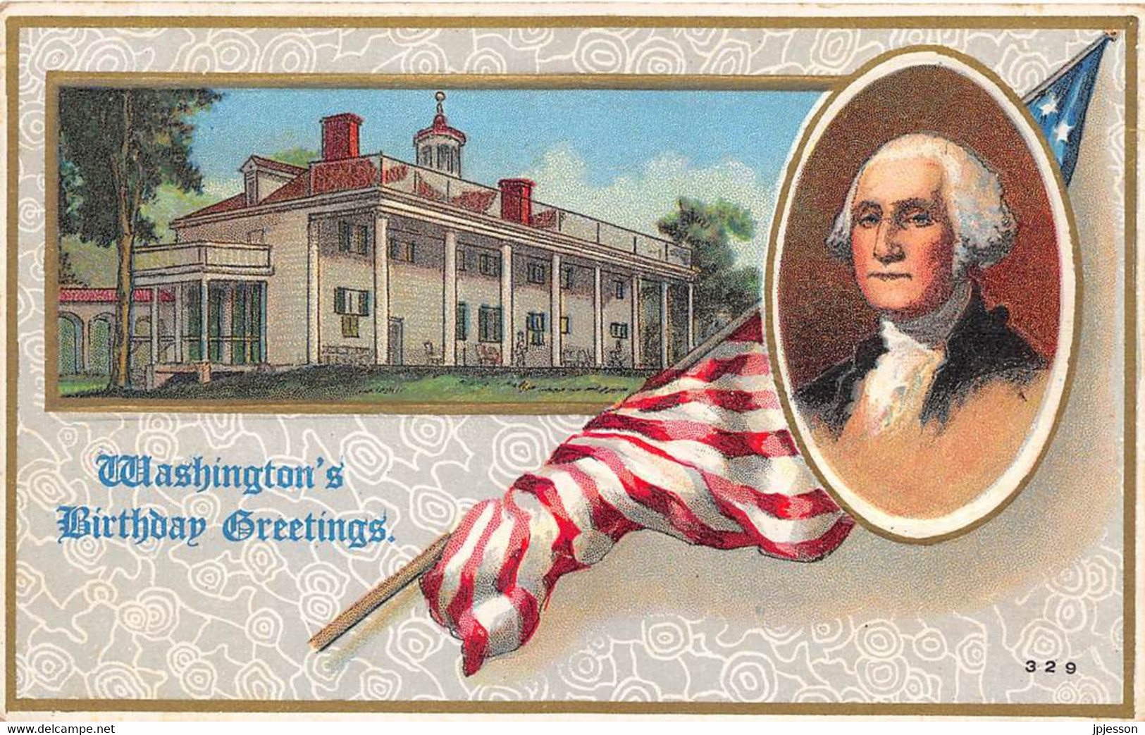 ETATS UNIS - WASHINGTON'S BIRTHDAY GREETINGS - CARTE DESSINEE GAUFREE, ILLUSTRATEUR - Présidents