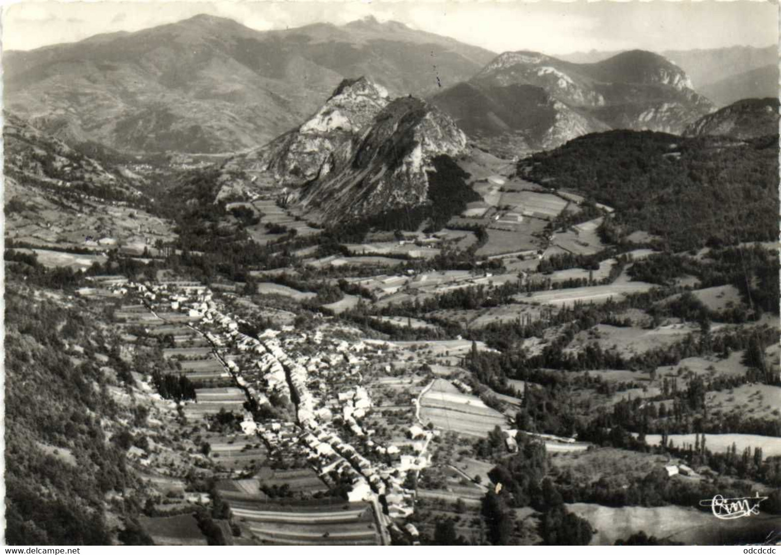 CPSM Grand Format SAURAT  (Ariège) Alt 675m Vue Generale Aérienne RV - Other & Unclassified