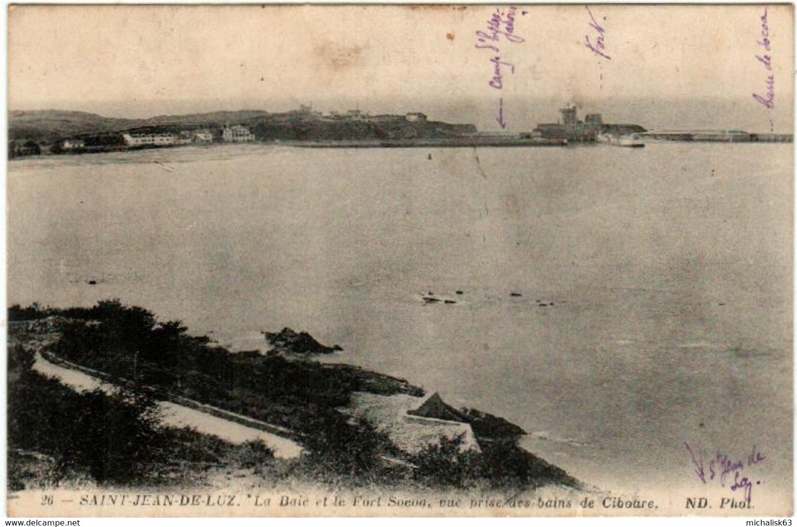 61mi 949 CPA - SAINT JEAN DE LUZ - LA BAIE ET LE FORT SOCOA - Saint Jean De Luz