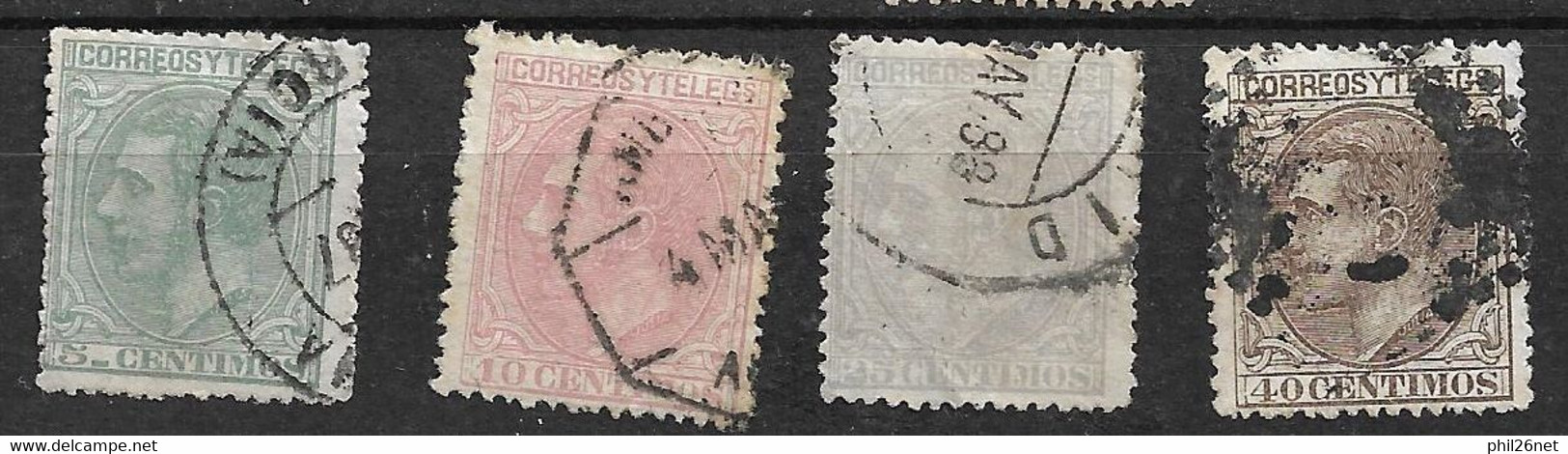 Espagne   N°184; 185; 188 Et 189      Oblitérés  B/TB      Voir Scans..  - Used Stamps