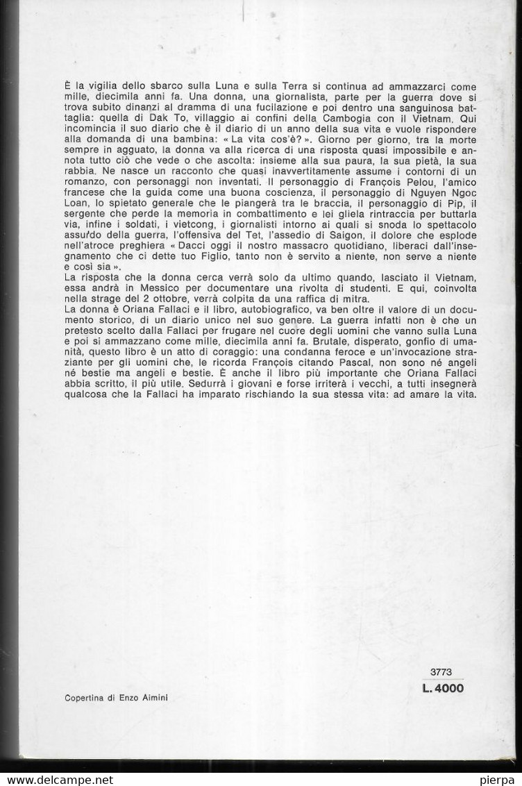 NIENTE E COSI' SIA - ORIANA FALLACI - ED. RIZZOLI - PAG. 354 - FORMATO 14X 22 - USATO OTTIMO STATO - Berühmte Autoren