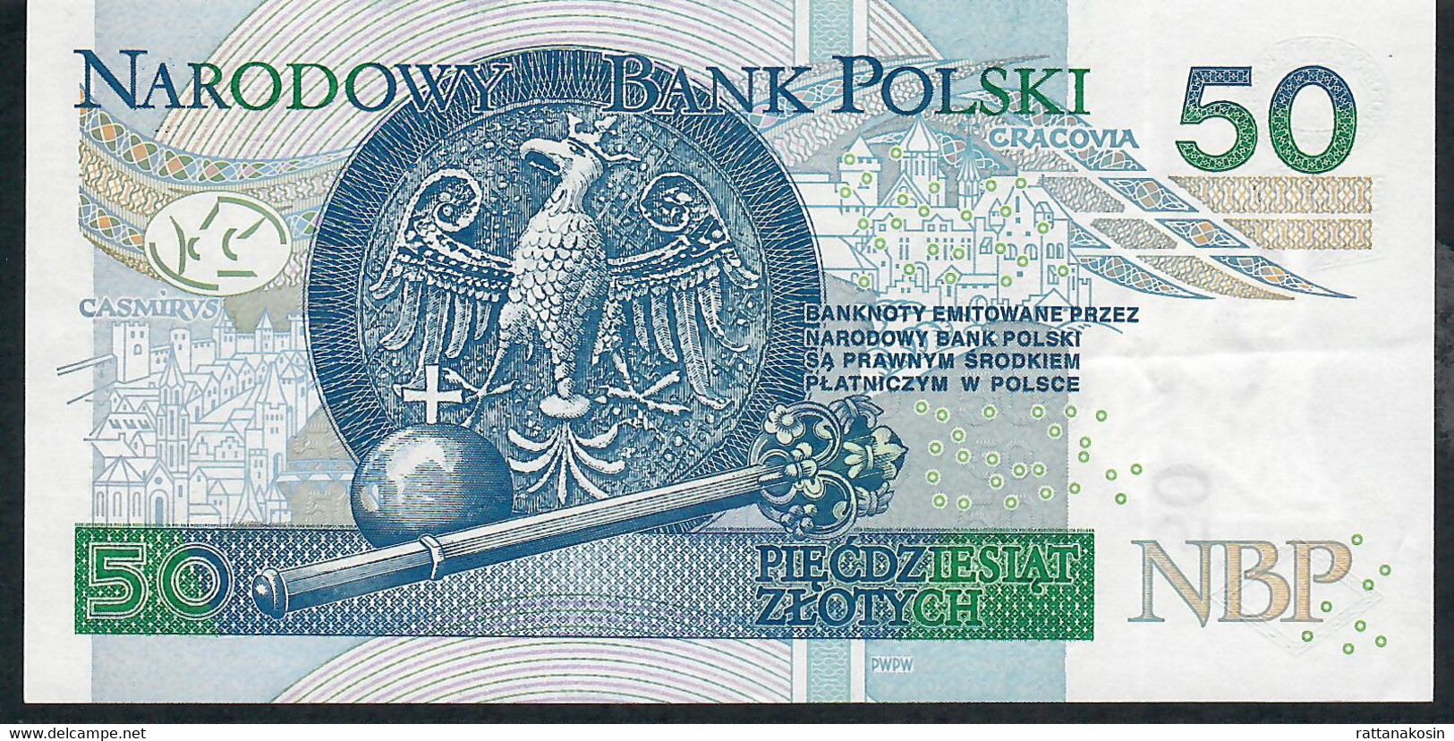 POLAND P185a 50 ZLOTYCH 2012  #AO     XF NO P.h. - Pologne