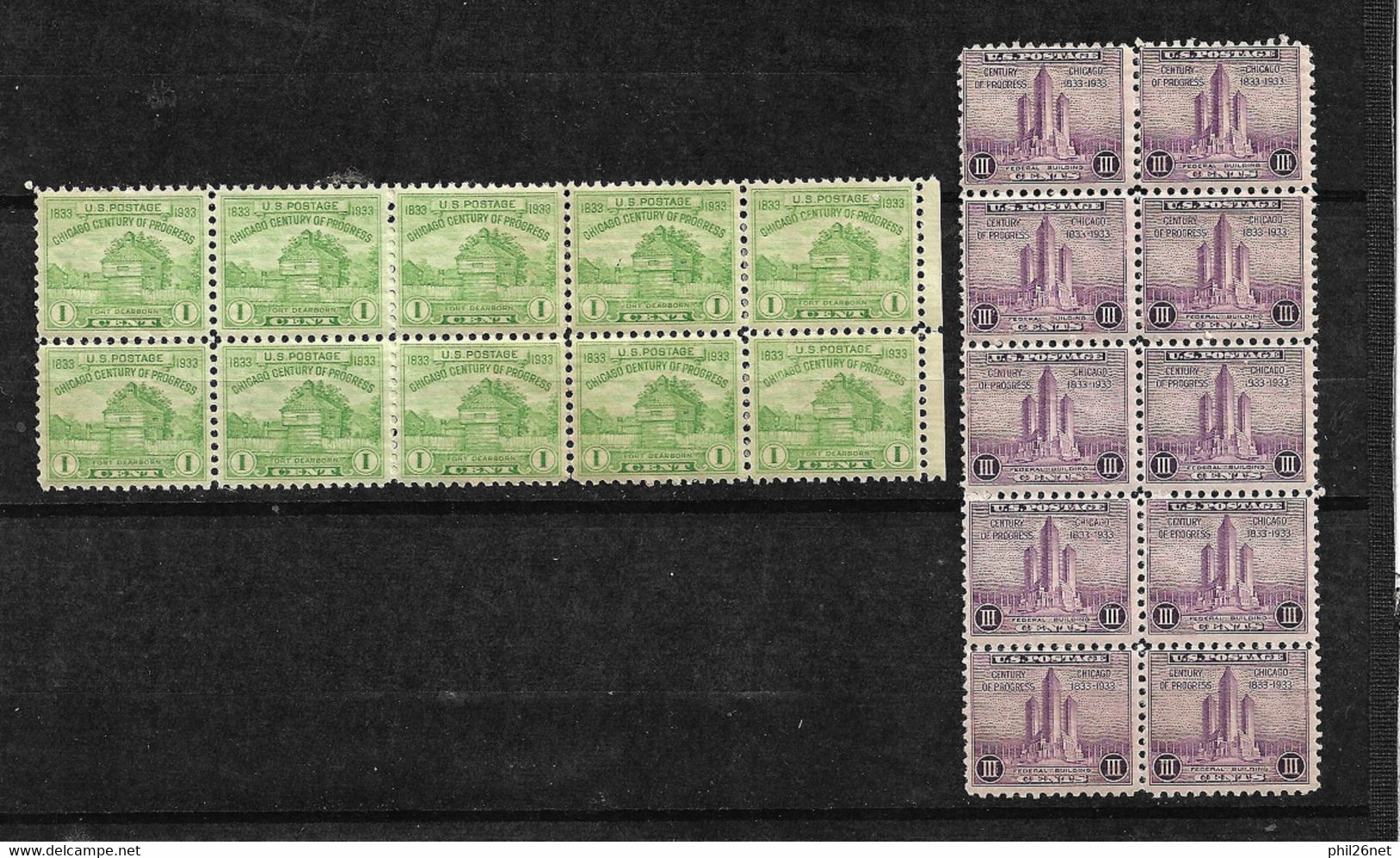 USA  N°320 Et 321 Blocs De 10  Neufs  * *  B/TB= MNH F/VF           Voir Scans      - Unused Stamps