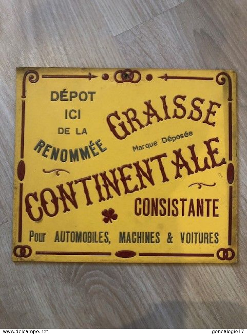 75 22818 PARIS SEINE PLAQUE CARTONNEE Ets GRAISSE CONTINENTALE Consistante DEPOT DE LA RENOMMEE Automobiles Voitures - Plaques En Carton