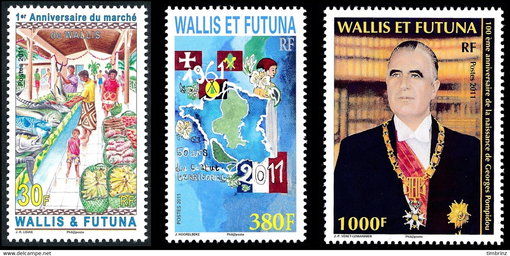 WALLIS ET FUTUNA Année Complète 2011 - Yv. 745 à 759 ** MNH - 15 Timbres  ..Réf.W&F23104 - Full Years